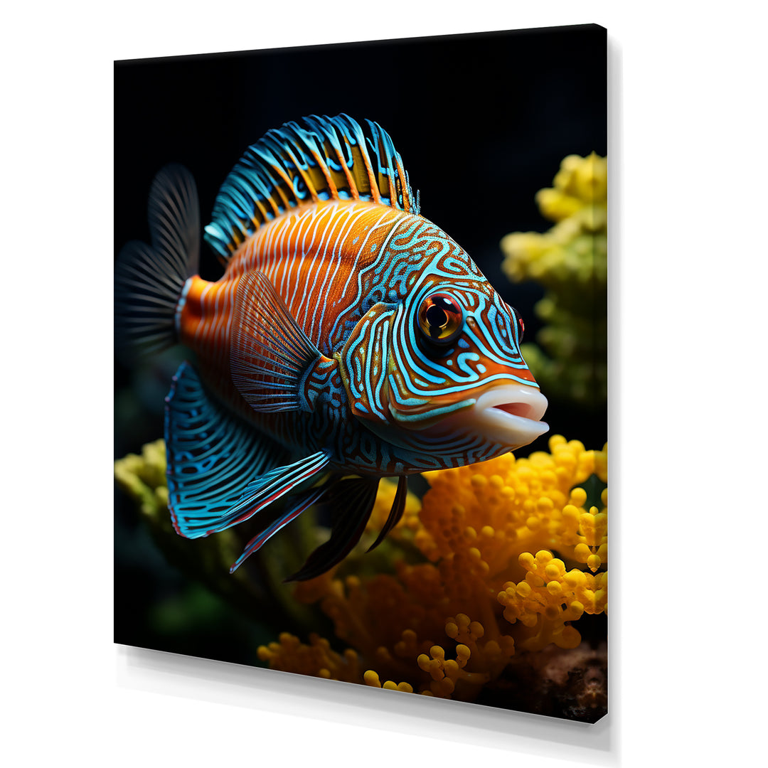 Corals Butterflyfish Aquamarine Adventure - Butterfly Fish Canvas Wall Art