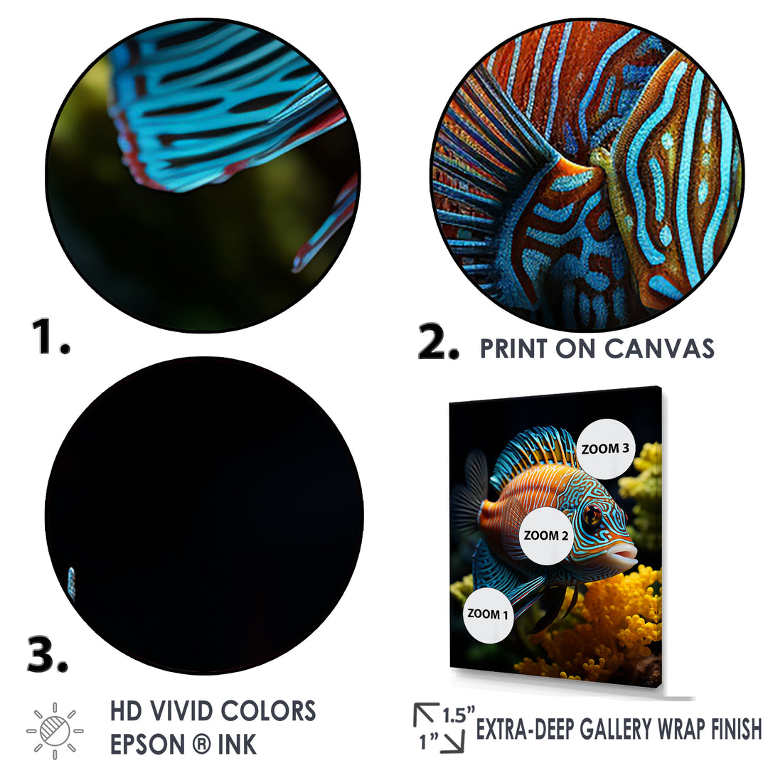 Corals Butterflyfish Aquamarine Adventure - Butterfly Fish Canvas Wall Art