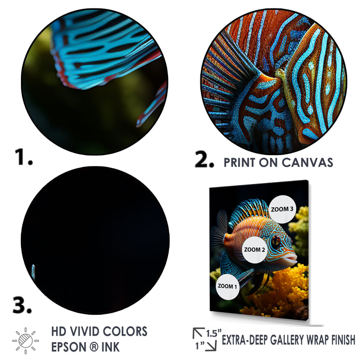 Corals Butterflyfish Aquamarine Adventure - Butterfly Fish Canvas Wall Art