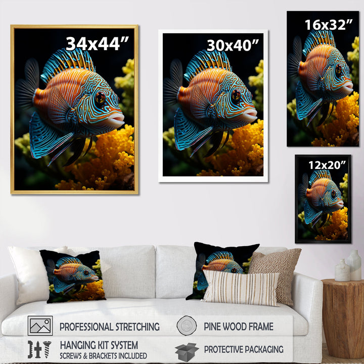 Corals Butterflyfish Aquamarine Adventure - Butterfly Fish Canvas Wall Art