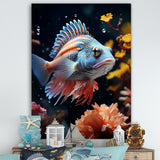 Corals Butterflyfish Copper And Cobalt - Butterfly Fish Wall Decor