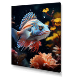 Corals Butterflyfish Copper And Cobalt - Butterfly Fish Wall Decor