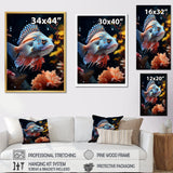 Corals Butterflyfish Copper And Cobalt - Butterfly Fish Wall Decor
