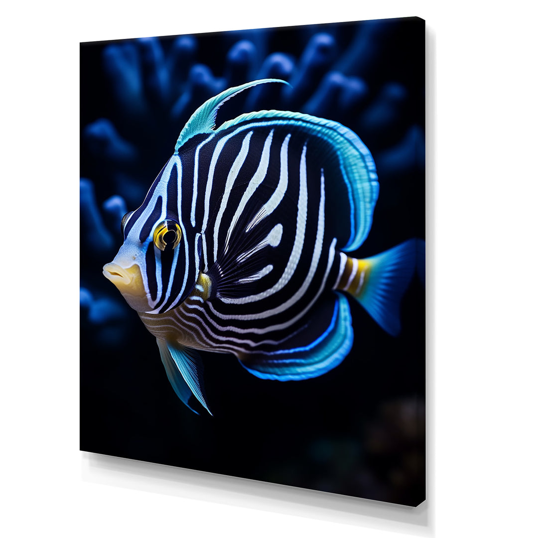 Coral Butterflyfish Indigo Intensity And Ivory - Butterfly Fish Wall Art Prints