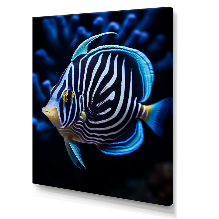 Coral Butterflyfish Indigo Intensity And Ivory - Butterfly Fish Wall Art Prints