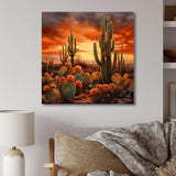 Copper Cactus In Nevada - Floral Canvas Wall Art