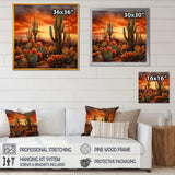 Copper Cactus In Nevada - Floral Canvas Wall Art