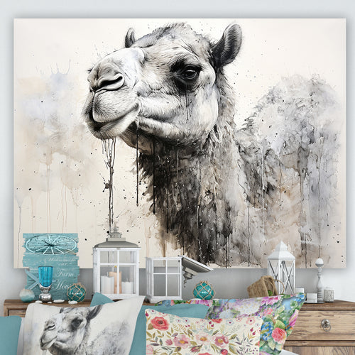 Minimalism Monochrome Camel - Camel Large Canvas Wall Art