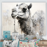 Minimalism Monochrome Camel - Camel Large Canvas Wall Art