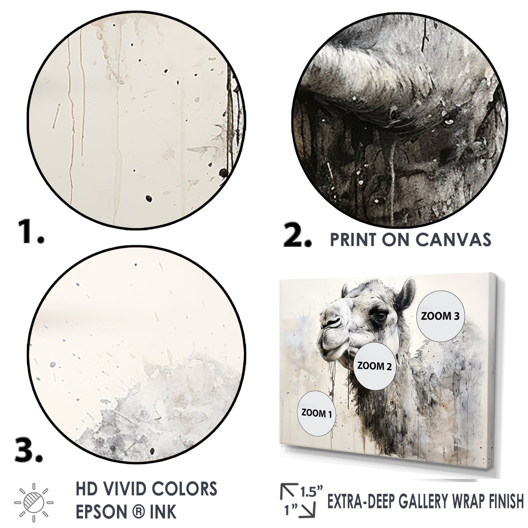 Minimalism Monochrome Camel - Camel Large Canvas Wall Art