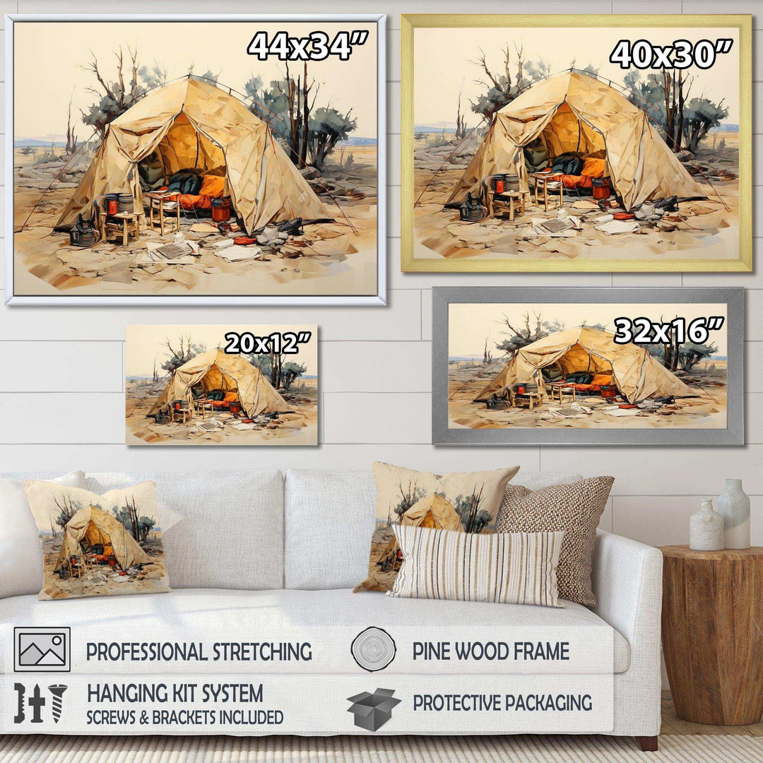 Camping Tent Outdoor Adventure III - Landscapes Canvas Wall Art