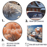 1950s Car Charm In Winter - Car Exotic Canvas Wall Art