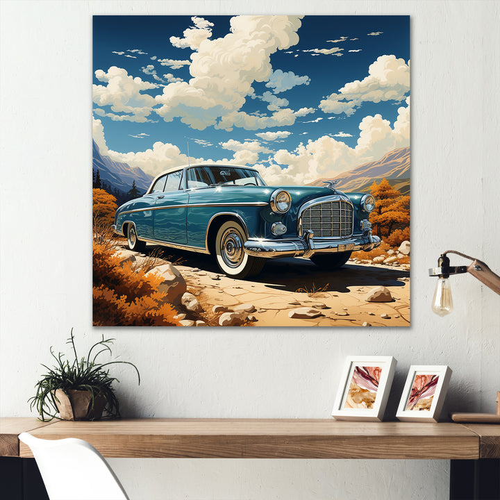 A Surrealism Vintage Car - Car Vintage Canvas Wall Art