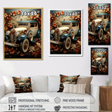 1930s Vintage Car Nostalgia Collage - Car Vintage Canvas Wall Art