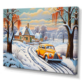 Car Charm In Winter - Car/Van Canvas Wall Art