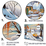 Car Charm In Winter - Car/Van Canvas Wall Art
