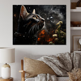 Abyssinian Adventure Black Cat - Cat Living Room Wall Art