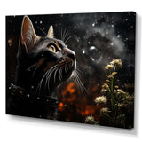 Abyssinian Adventure Black Cat - Cat Living Room Wall Art