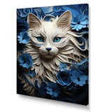 White And Blue Birman Bliss Cat - White Cat Wall Art