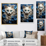 White And Blue Birman Bliss Cat - White Cat Wall Art