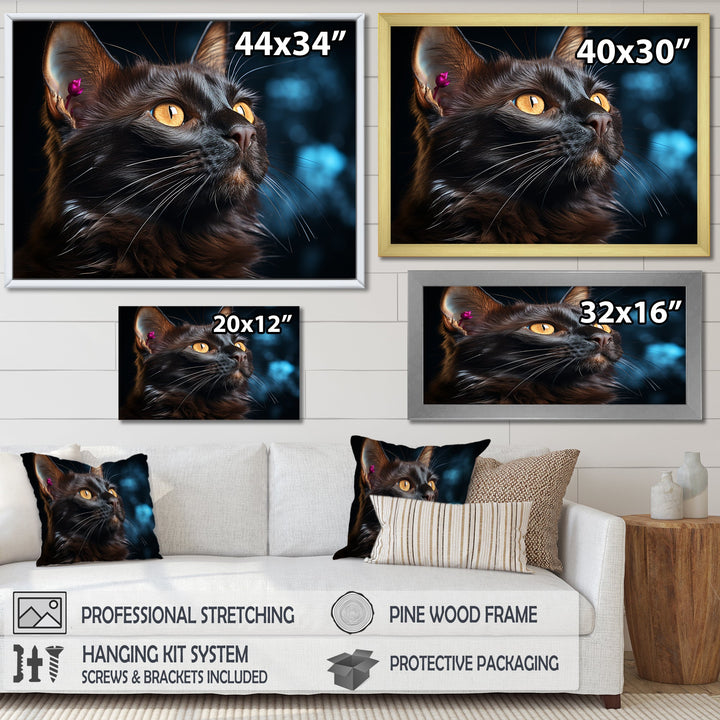 Burmese Beauty Black Cat - Cat Large Canvas Wall Art