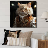 Elegance Cat Dressed In Suit - Beige Cat Wall Art