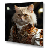 Elegance Cat Dressed In Suit - Beige Cat Wall Art