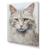 Minimalism Beige Cat Portrait - Cat Living Room Wall Art