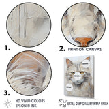 Minimalism Beige Cat Portrait - Cat Living Room Wall Art
