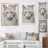 Minimalism Beige Cat Portrait - Cat Living Room Wall Art