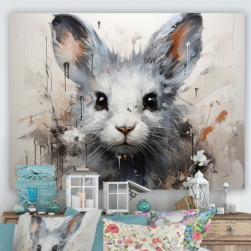 Minimalism Mice In Abstract Portrait - Mouse Canvas Wall Art