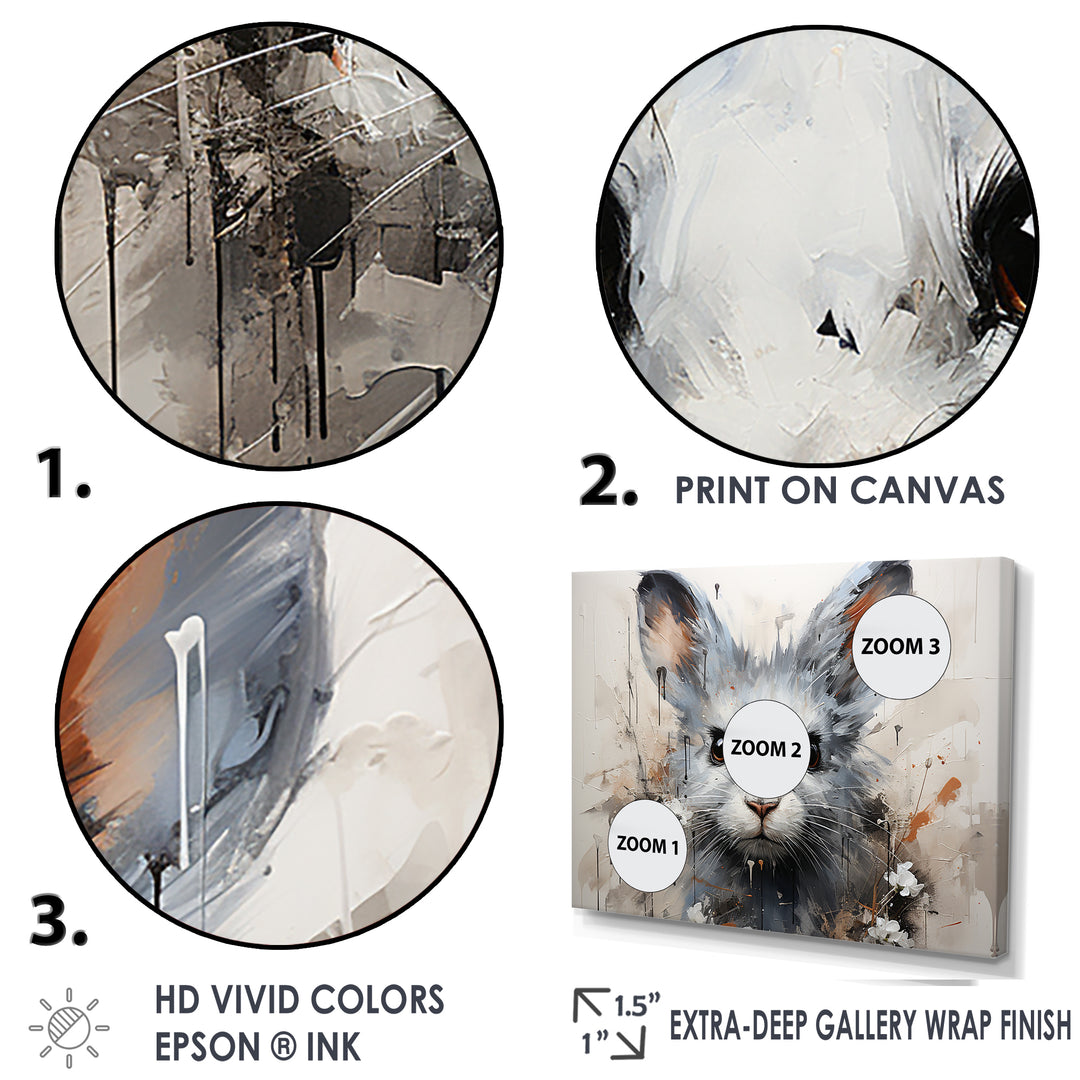 Minimalism Mice In Abstract Portrait - Mouse Canvas Wall Art