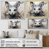 Minimalism Mice In Abstract Portrait - Mouse Canvas Wall Art