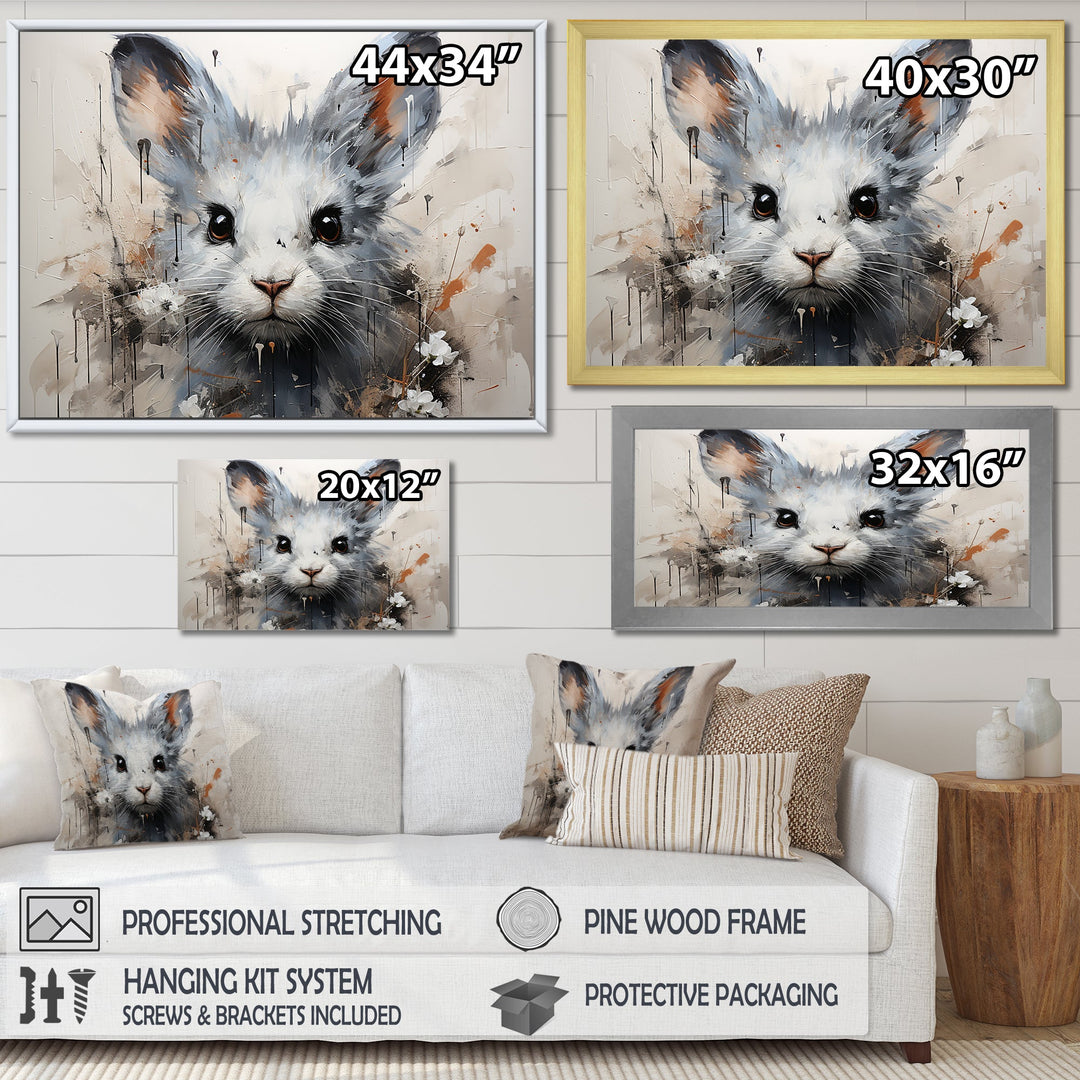 Minimalism Mice In Abstract Portrait - Mouse Canvas Wall Art