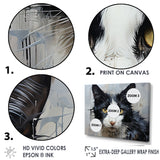 Minimalism Black And White Cat Portrait - Cat Canvas Wall Art