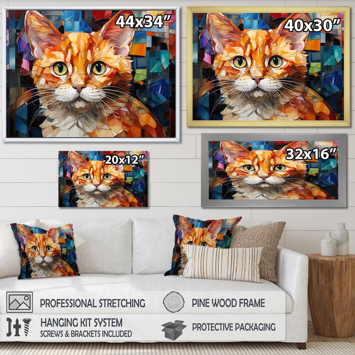 Abstract Munchkin Marvel Cat Portrait - Cat Wall Decor