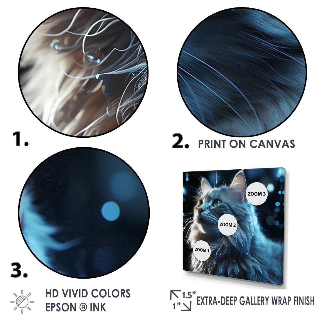 Nebelung Cat Nightfall Portrait - Cat Wall Art Prints
