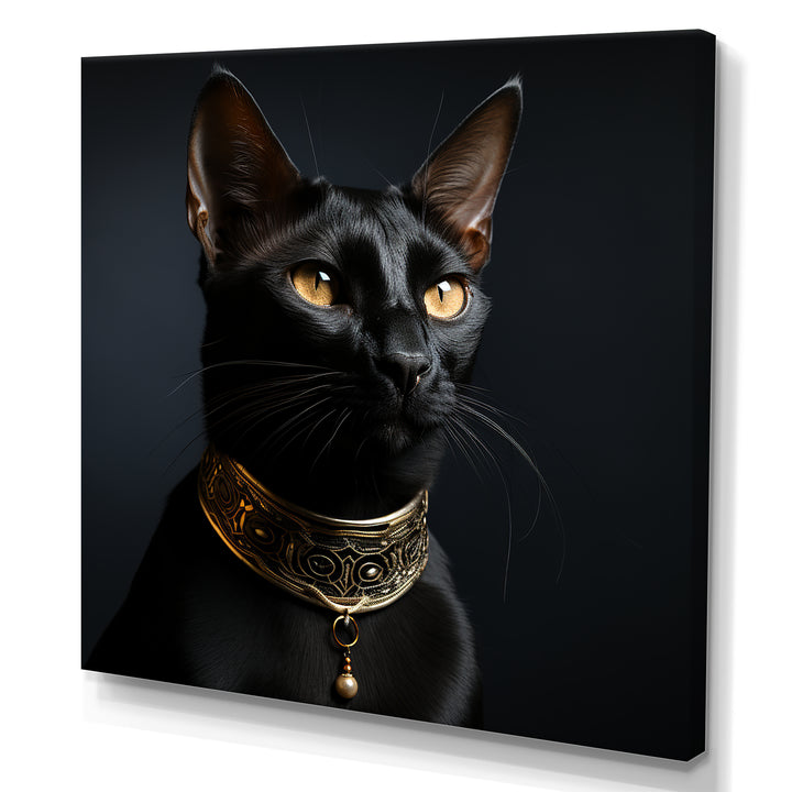 Oriental Opulence Cat Portrait - Cat Framed Canvas Art