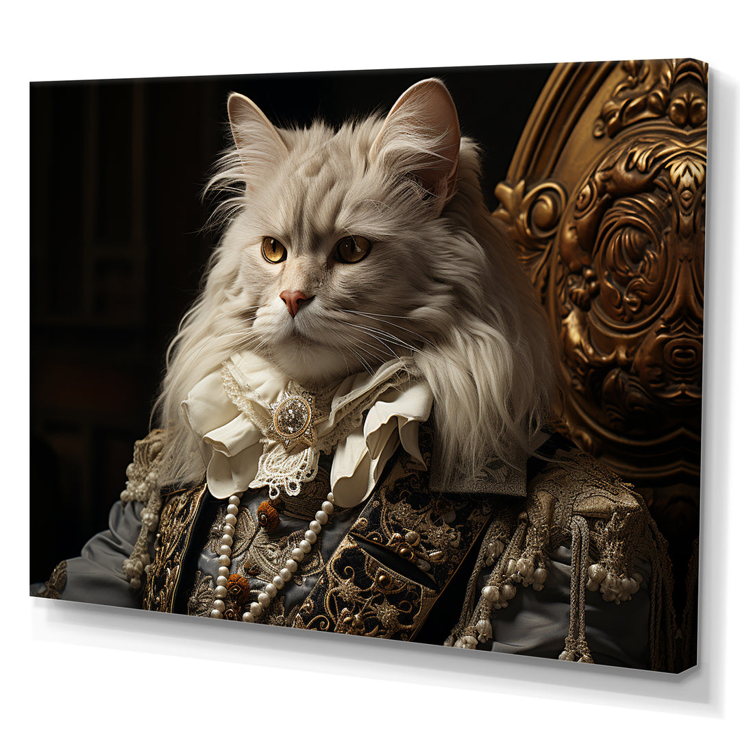 Persian Cat Dressed In Suit Portrait - Cat Home Decor Art