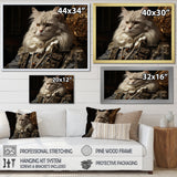 Persian Cat Dressed In Suit Portrait - Cat Home Decor Art
