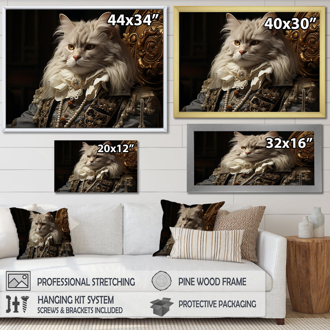 Persian Cat Dressed In Suit Portrait - Cat Home Decor Art