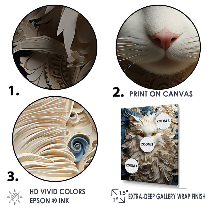 Persian Cat Purity Collage - Cat Living Room Wall Art