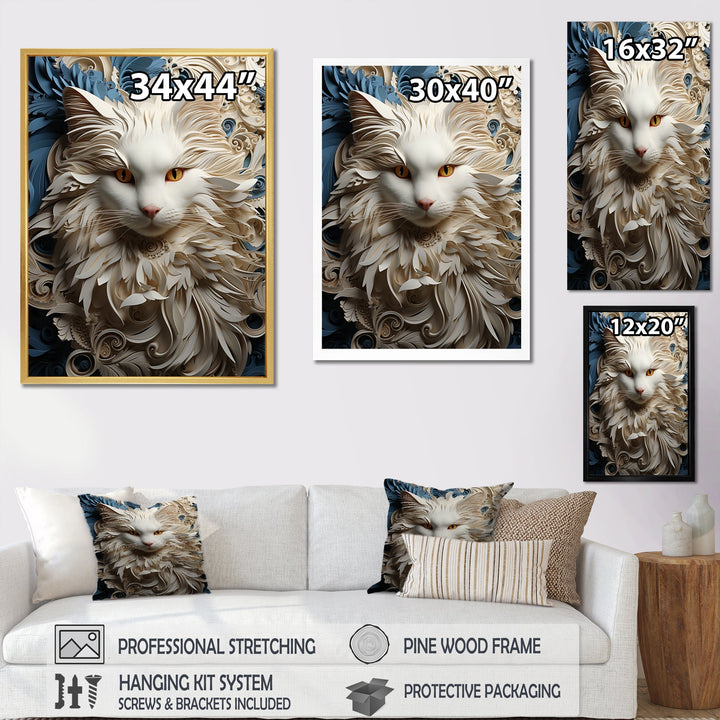 Persian Cat Purity Collage - Cat Living Room Wall Art