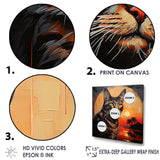 Savannah Cat In Sunset - Cat Large Canvas Wall Art