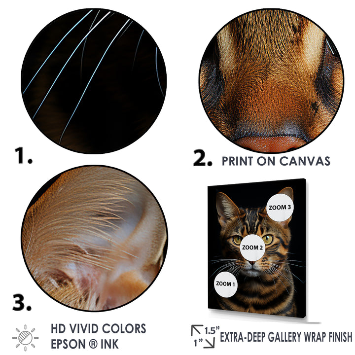 Cat Toyger Tigress Portrait - Brown Cat Wall Art