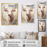 Handsome Beige Cattle Portrait - Cattle Large Canvas Wall Art