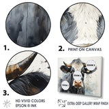 Handsome Black Adn White Cattle Portrait - Cattle Bedroom Wall Art