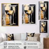 Champagne Collage With Glasses - Food & Beverage Canvas Wall Art