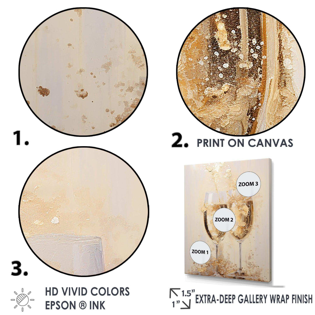 Golden Champagne In Glass III - Food &amp; Beverage Canvas Wall Art