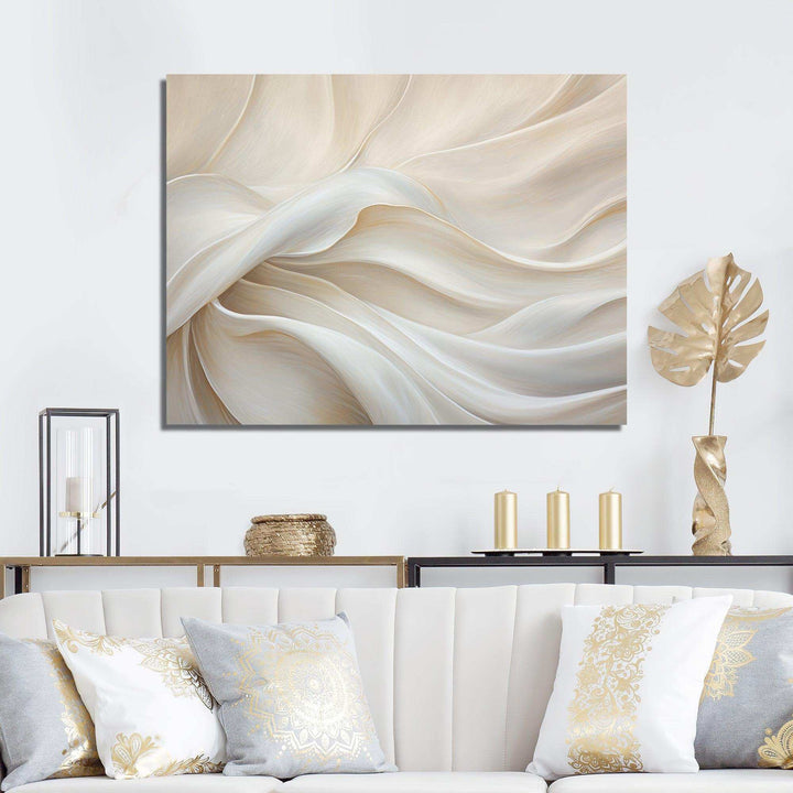 White Silk Fabric River - Fashion Canvas Wall Art